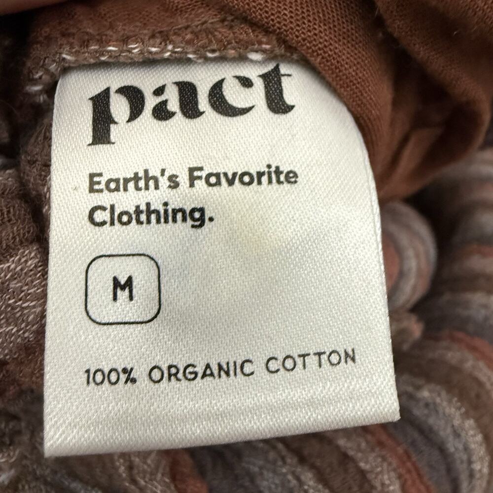 PACT Jumpsuit Women Medium Brown Stripe Gauzy Organic Cotton Sleeveless Crop - Picture 11 of 12